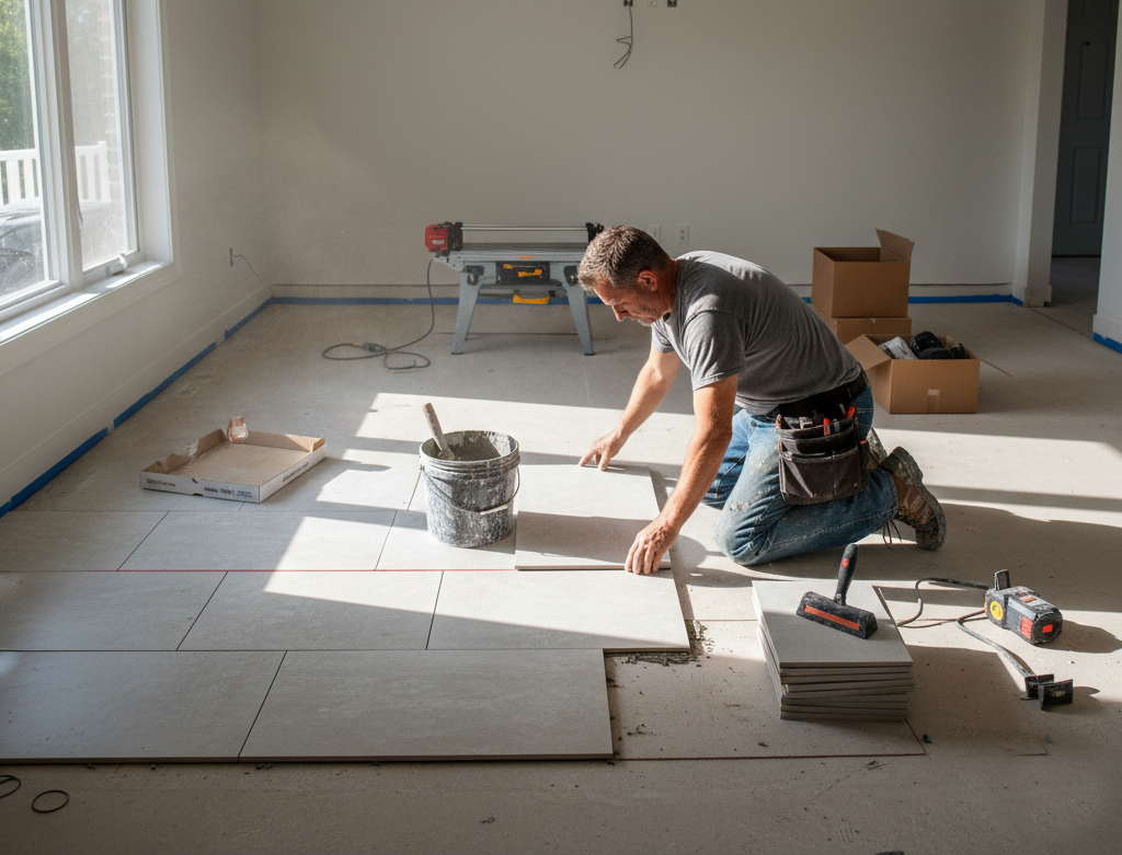 North Brisbane tilers for living room