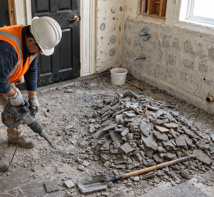 bathroom floor tile renovation