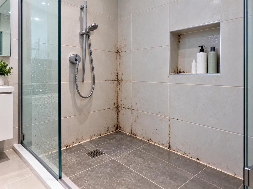 Shower room with molds